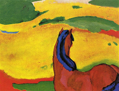 Pferd in Landschaft Franz Marc